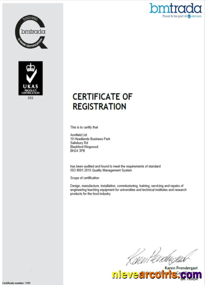 UK BMTrada certificate of company registration